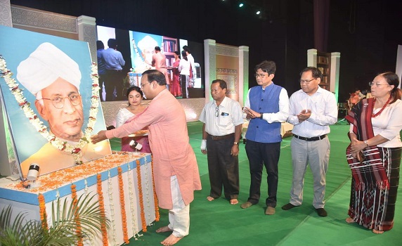 Tripura Higher Education minister Kishor Barman attends Teachers’ Day prog in Agartala.